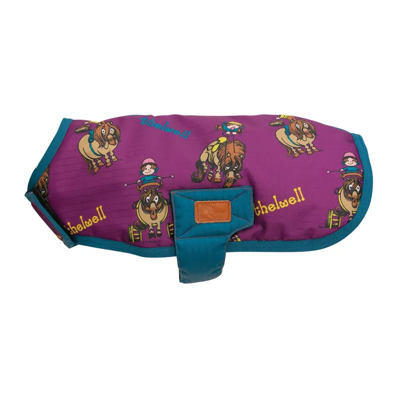 Benji and Flo Thelwell Collection Pony Friends Dog Rug Coat - Imperial Purple/Pacific Blue